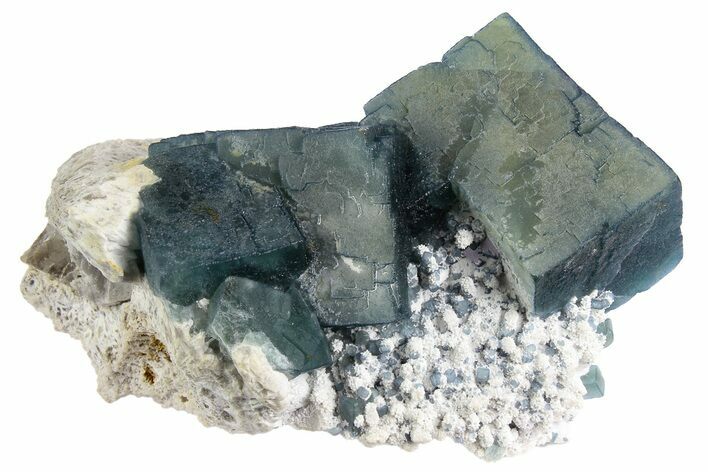 Seafoam-Green, Cubic Fluorite (Large Crystals) - Huanggang Mine #182650